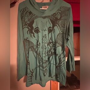 Mexicali Blues SURE brand Boho Hoodie, with gorgeous Hindu Elephant design